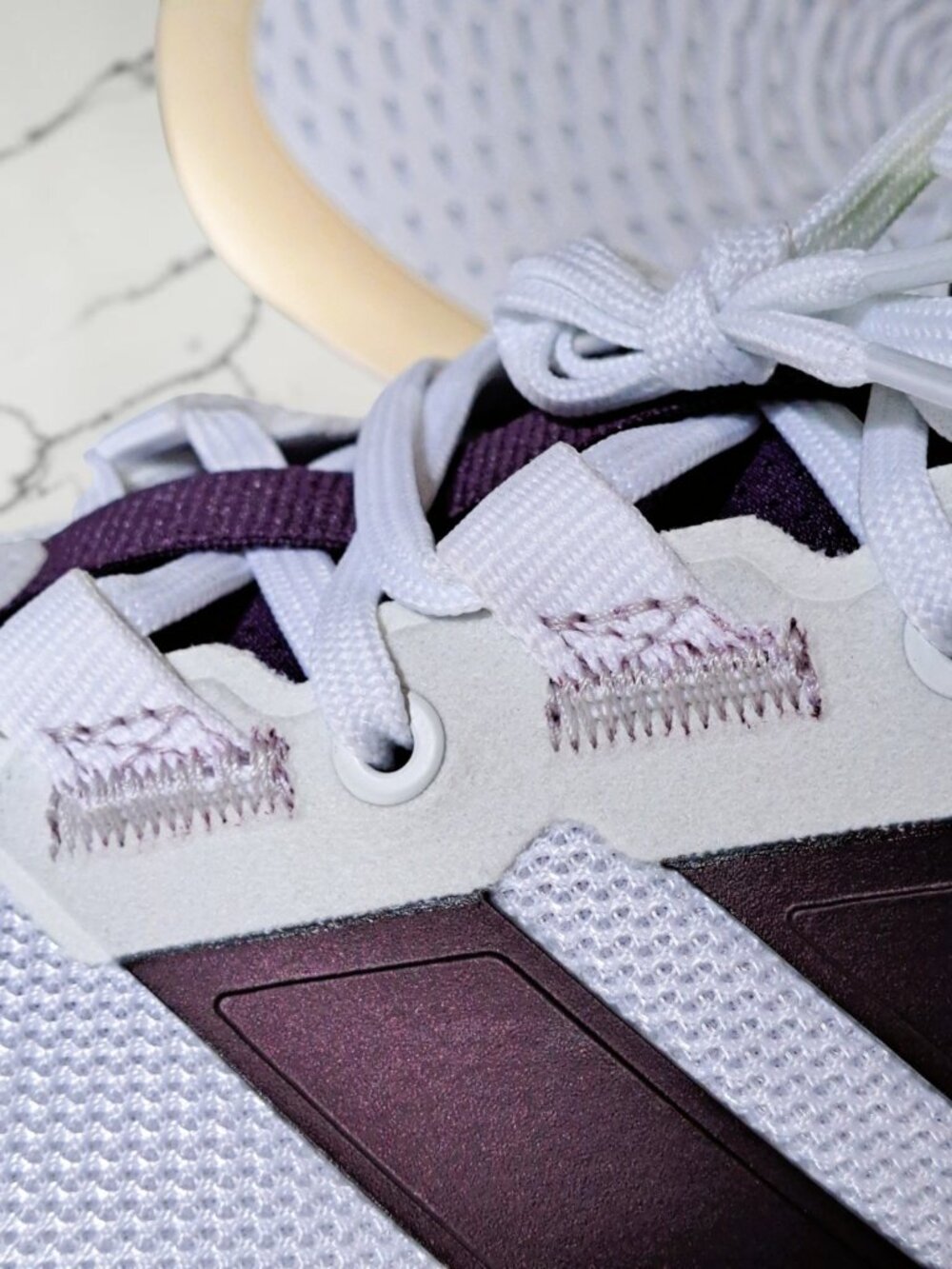 Adidas Men’s Court Stabil Indoor Shoes White Aurora/ Plum Size 11 (See Disc.) - Picture 5 of 14